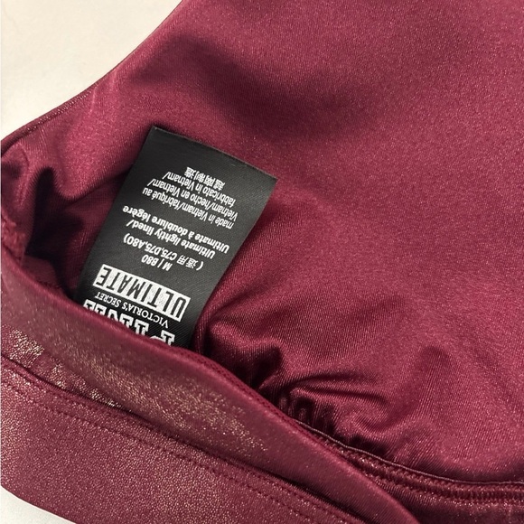 Victoria's Secret PINK Strappy Bralette Duo - Burgundy and Gray - Picture 3 of 4